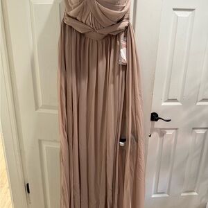Birdy Grey Grace Elegant Strapless Gown in Taupe